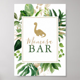 Cute Dinosaur Baby Shower Momosa Bar Sign