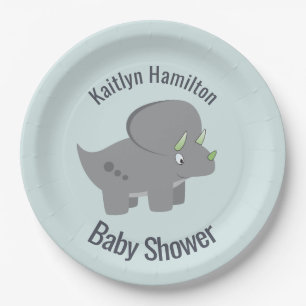 Cute Dinosaur Baby Shower To Honour the New Mum Paper Plate