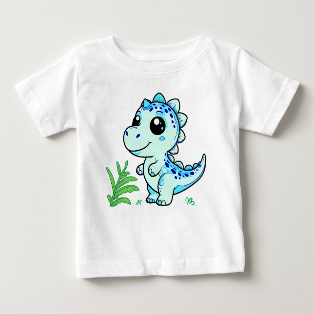 Cute Dinosaur Baby T-Shirt – Baby Fine Jersey  (Front)