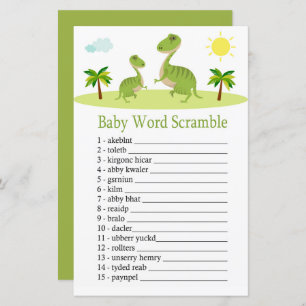 Cute Dinosaur Baby word scramble game