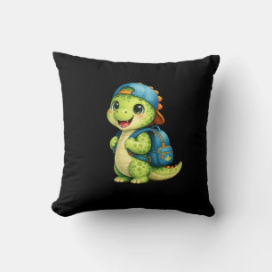 Cute Dinosaur Back to School Throw Pillow