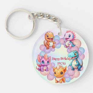 Cute dinosaur Balloon School kids birthday party  Key Ring
