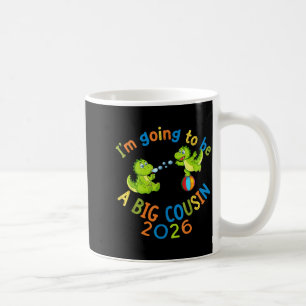 Cute Dinosaur Big Cousin 2026 Pregnancy Reveal Coffee Mug