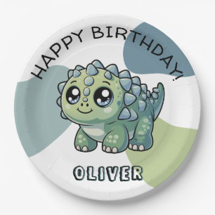 Cute Dinosaur Birthday Boys Party Plates