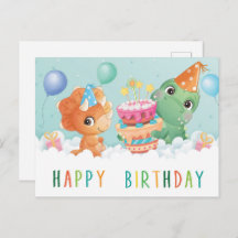 cute dinosaur birthday card