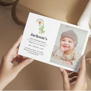 Cute Dinosaur Birthday Invitation
