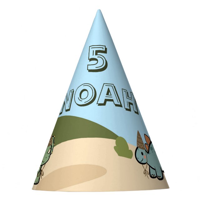 Cute Dinosaur Birthday Party Hats (Front)