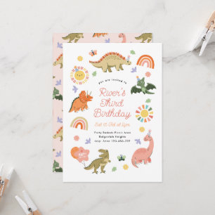 Cute Dinosaur Birthday Party Invitation