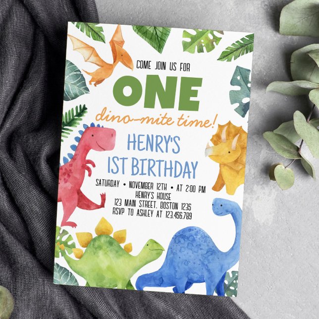 Cute Dinosaur Birthday Party Invitation (Creator Uploaded)