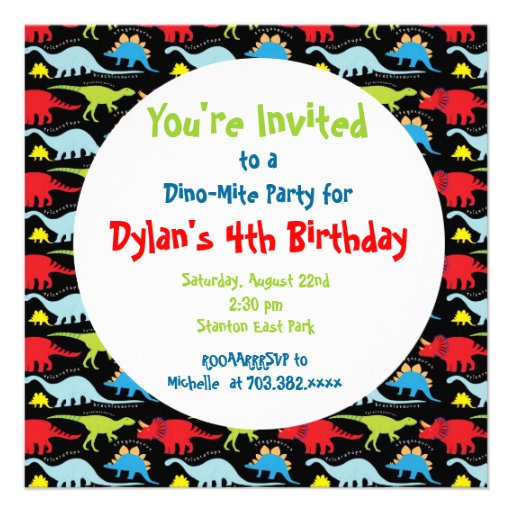 Cute Dinosaur Birthday Party Invitation Templates | Zazzle