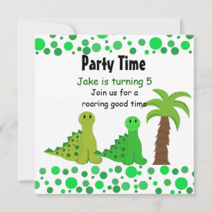 Cute Dinosaur Birthday Party Invitations