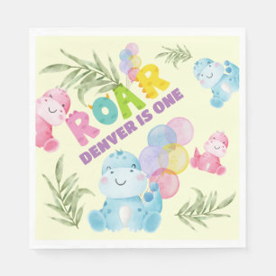 Cute Dinosaur Birthday Party Kids Dino Boys Napkin