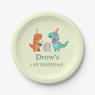 Cute Dinosaur Birthday Party Paper Plates