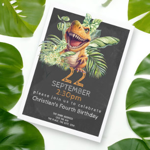 Cute Dinosaur Birthday Party Personalised Invitation