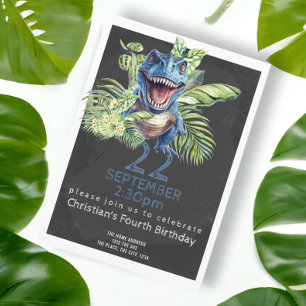 Cute Dinosaur Birthday Party Personalised Invitation
