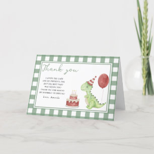 Cute Dinosaur birthday party thank you