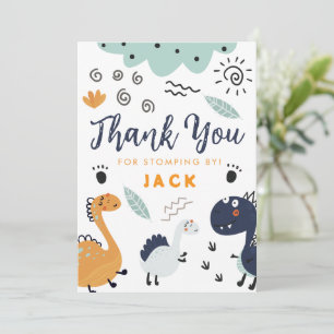 Cute Dinosaur Birthday Thank You Card