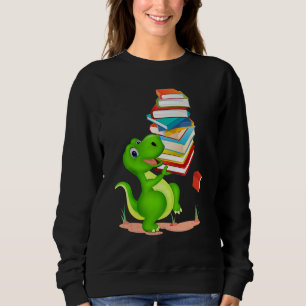 Cute Dinosaur Book Reading For Women Men Sweatshirt