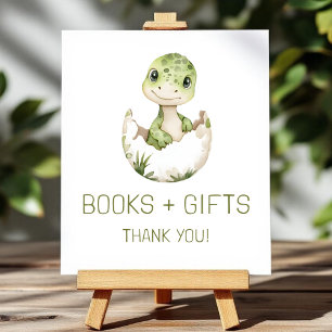Cute Dinosaur Books and Gifts Baby Shower Sign