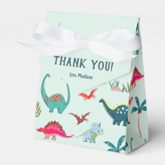 Cute Dinosaur Boy Babyshower Thank you  Favour Box (Front Side)
