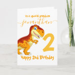 cute dinosaur boy birthday card<br><div class="desc">Cute Dinosaur  2nd Birthday
sweet baby dinosaur personalised baby card for a little boy.  Click the "Customise it!" button to change the text size,  text colour,  font style and more!</div>