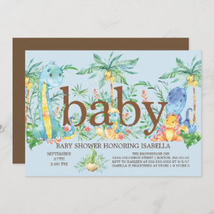Cute Dinosaur Boys Baby shower Invitation