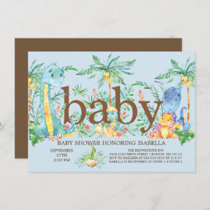 Cute Dinosaur Boys Baby shower Invitation
