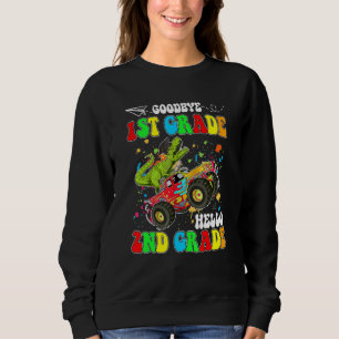 Cute Dinosaur Boys Kids Goodbye 1st Grade Hello 2n Sweatshirt