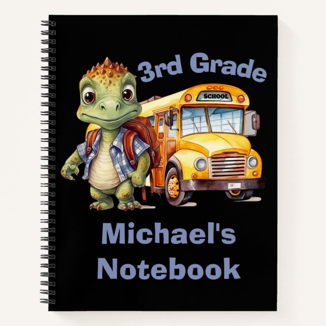 Cute Dinosaur Boy's Notebook (Front)