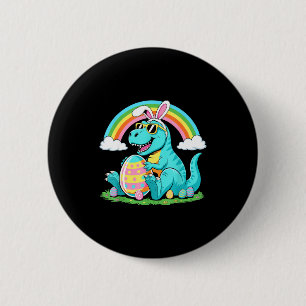 Cute Dinosaur Bunny Egg Happy Eastrawr T Rex Boys 6 Cm Round Badge
