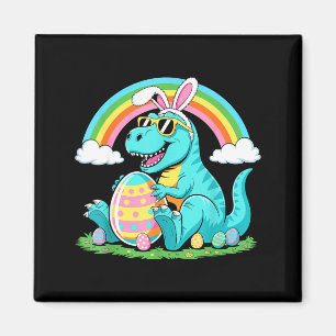 Cute Dinosaur Bunny Egg Happy Eastrawr T Rex Boys Magnet