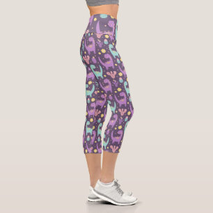 Cute Dinosaur  Capri Leggings