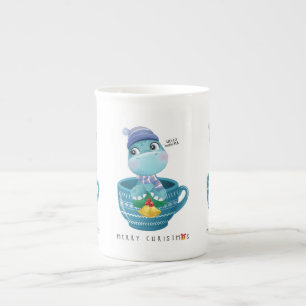 Cute dinosaur christmas#3. bone china mug
