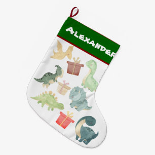 Cute Dinosaur Christmas Gift Exchange Large Christmas Stocking