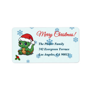 Cute Dinosaur Christmas Return Address Labels