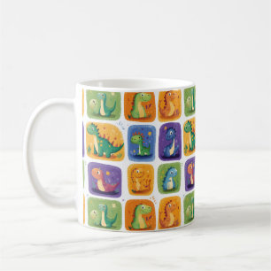Cute Dinosaur Collage Pattern – Fun & Playful Dino Coffee Mug