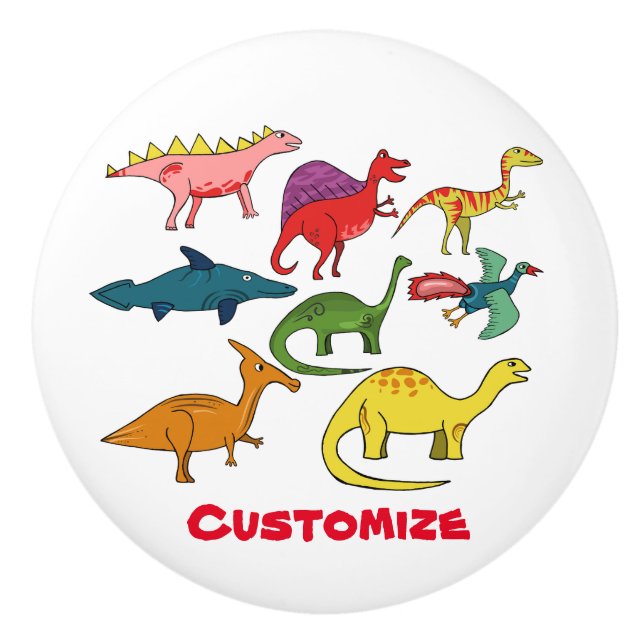 Cute Dinosaur Collection Thunder_Cove Ceramic Knob (Front)