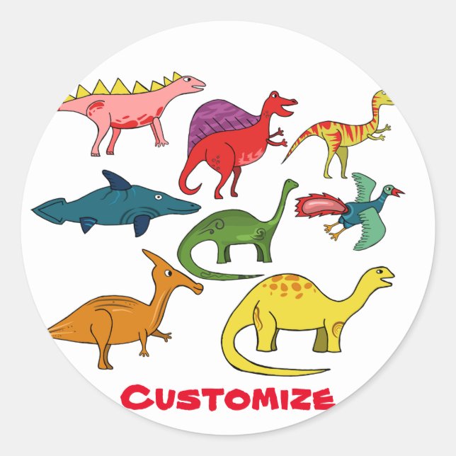 Cute Dinosaur Collection Thunder_Cove Classic Round Sticker (Front)