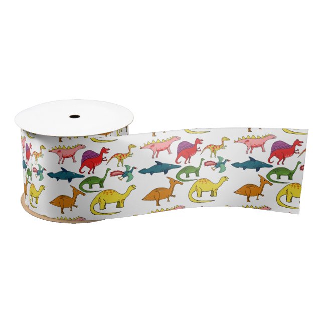 Cute Dinosaur Collection Thunder_Cove Satin Ribbon (Spool)