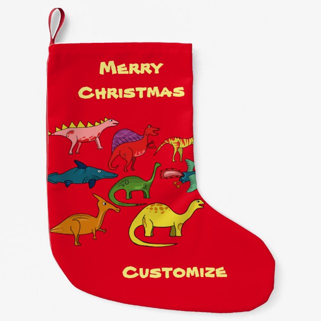Cute Dinosaur Collection Thunder_Cove  Small Christmas Stocking (Front)