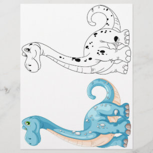 Cute dinosaur colouring page