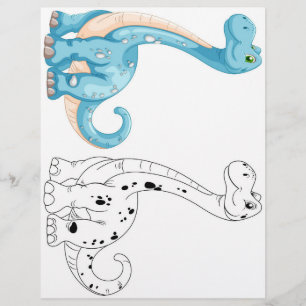 Cute dinosaur colouring page