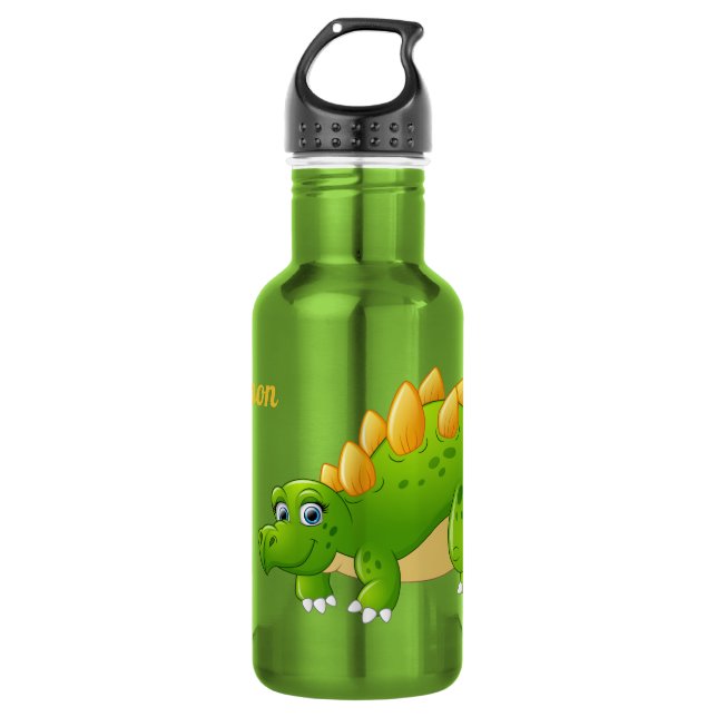 Cute Dinosaur custom name water bottles (Front)