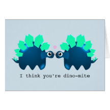 Cute Dinosaur 'dino-mite' anniversary card