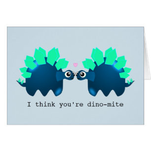 Cute Dinosaur 'dino-mite' anniversary card