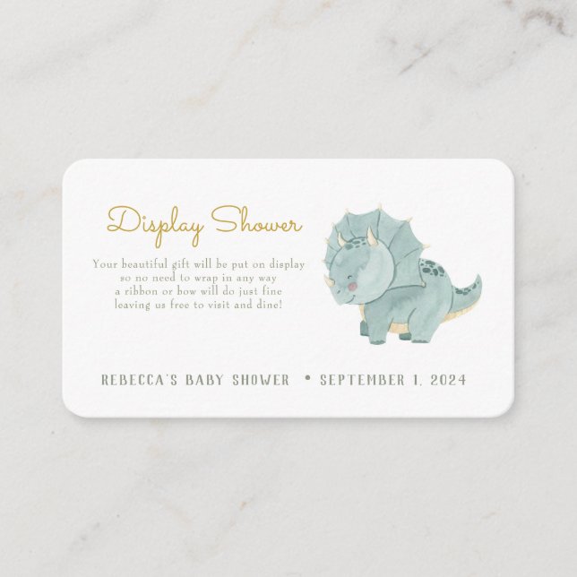 Cute Dinosaur  Display Shower  Enclosure Card (Front)