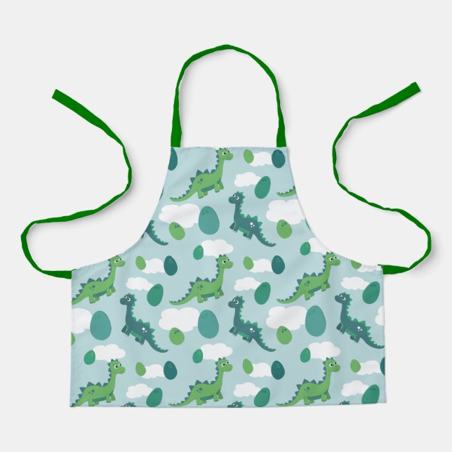 Cute dinosaur eggs, cartoon dino apron (Front)