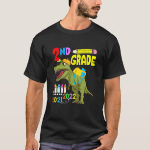 Cute Dinosaur Face Mask 2nd Grade Back To School 2 T-Shirt
