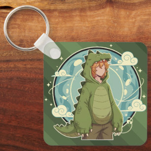 Cute Dinosaur Fantasy Boy Art Piece Key Ring