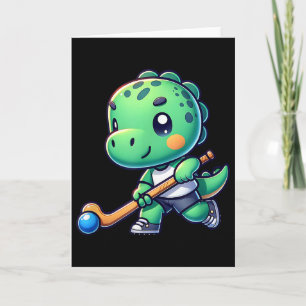 Cute Dinosaur Field Hockey Team Player  Card
